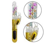 Imagen de Consolador Vibrador con estimulador mariposa USB