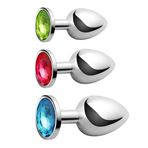 Imagen de Plug Dilatador Anal en metal con joya de Strass  9cm