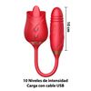 Imagen de Vibrador rosa con lengua estimuladora y bala a prueba de agua 2 en 1