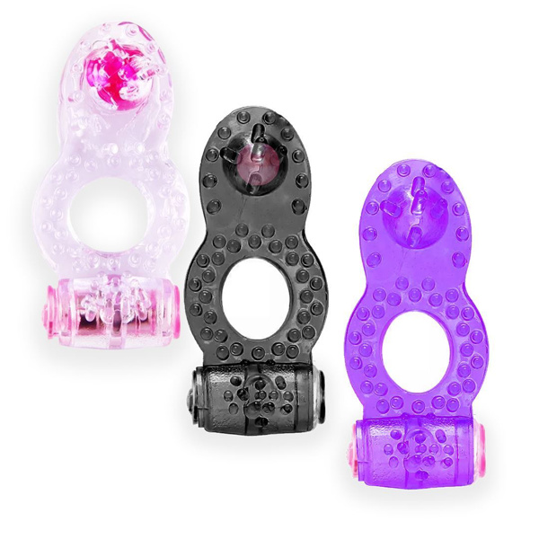 Imagen de Anillo  para pene con estimulador vibrador a pila