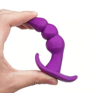 Imagen de Plug Dilatador anal con anillos base curva