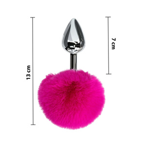 Imagen de Plug Dilatador anal en metal con Pom Pom 13cm