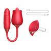 Imagen de Vibrador rosa con lengua estimuladora y bala a prueba de agua 2 en 1