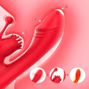 Imagen de Consolador Vibrador doble estimulador 10 frecuencias + Calor