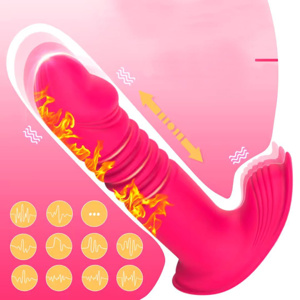 Imagen de Consolador Vibrador telescópico Con temperatura 12 Frecuencias recargable