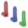 Imagen de Dildo consolador transparente con testículos, ventosa y  luces led cambian de color